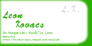 leon kovacs business card